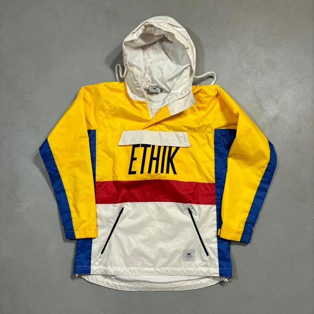 ETHIK Worldwide Mens Colorblock Windbreaker Jacket Nylon Oversize Anorak XL